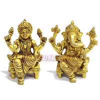 Lakshmi Ganesh Idol in Brass